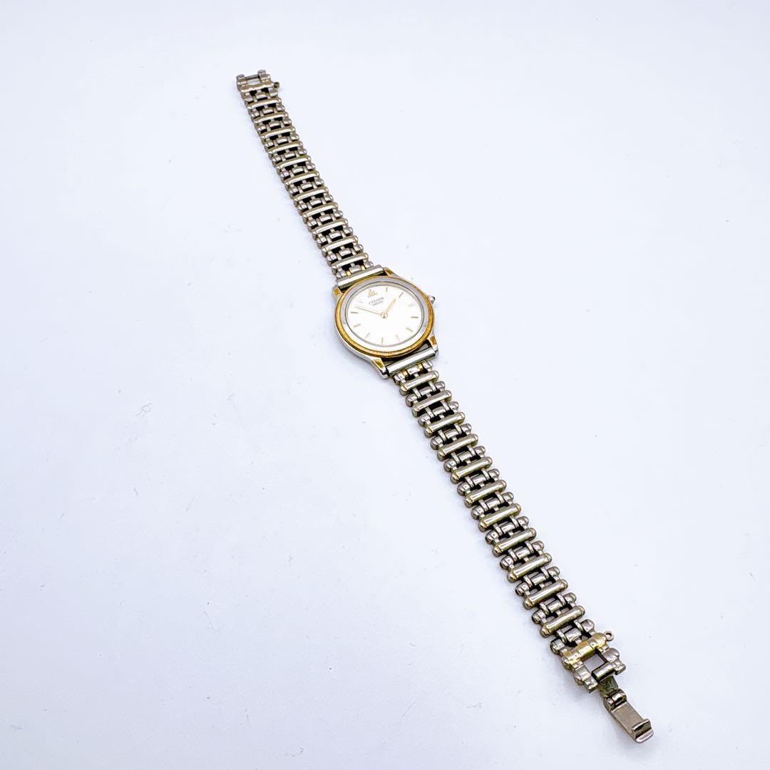 稼働品 SEIKO CREADOR アナログ腕時計 シルバー/ゴールド 18KT
