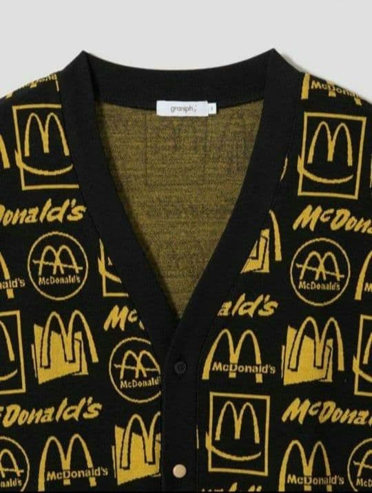 マクドナルドの思い出｜ジャカードVネックカーディガン 男女兼用XL 新品