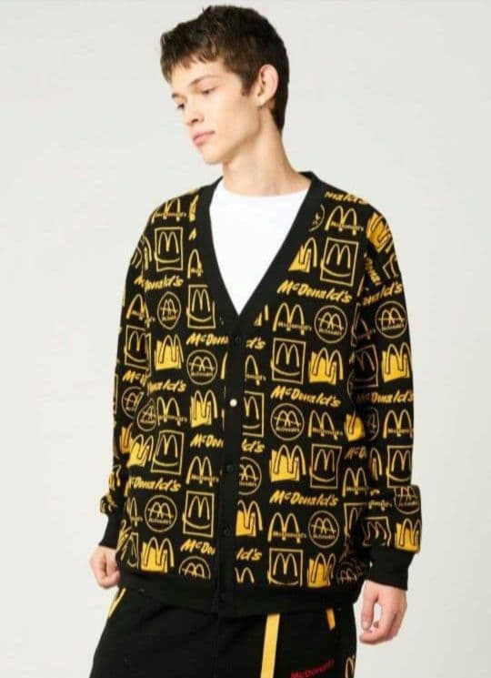 マクドナルドの思い出｜ジャカードVネックカーディガン 男女兼用XL 新品