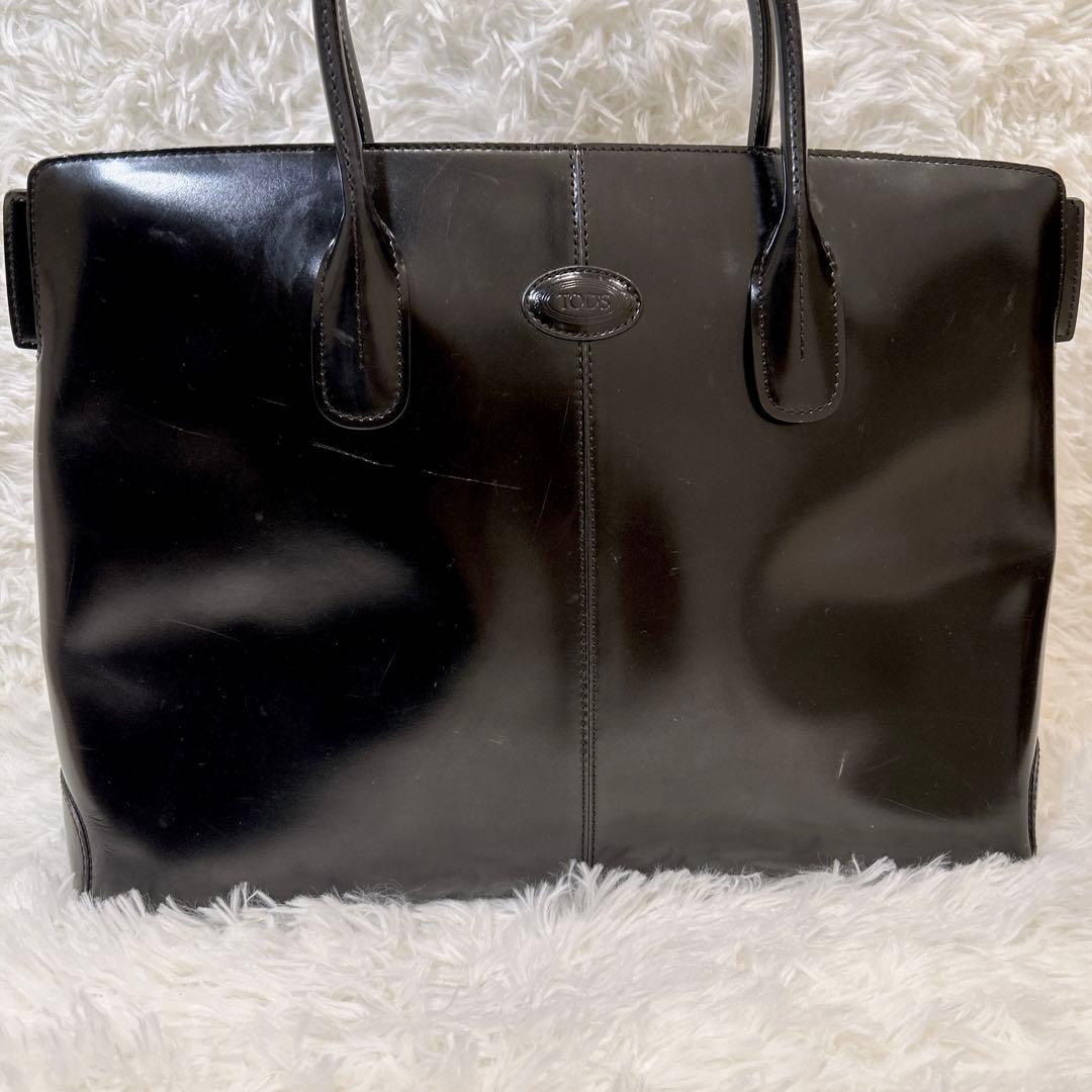 トッズ TOD’S レザー トートバッグ ブラックA4可 ユニセックス ビジネス