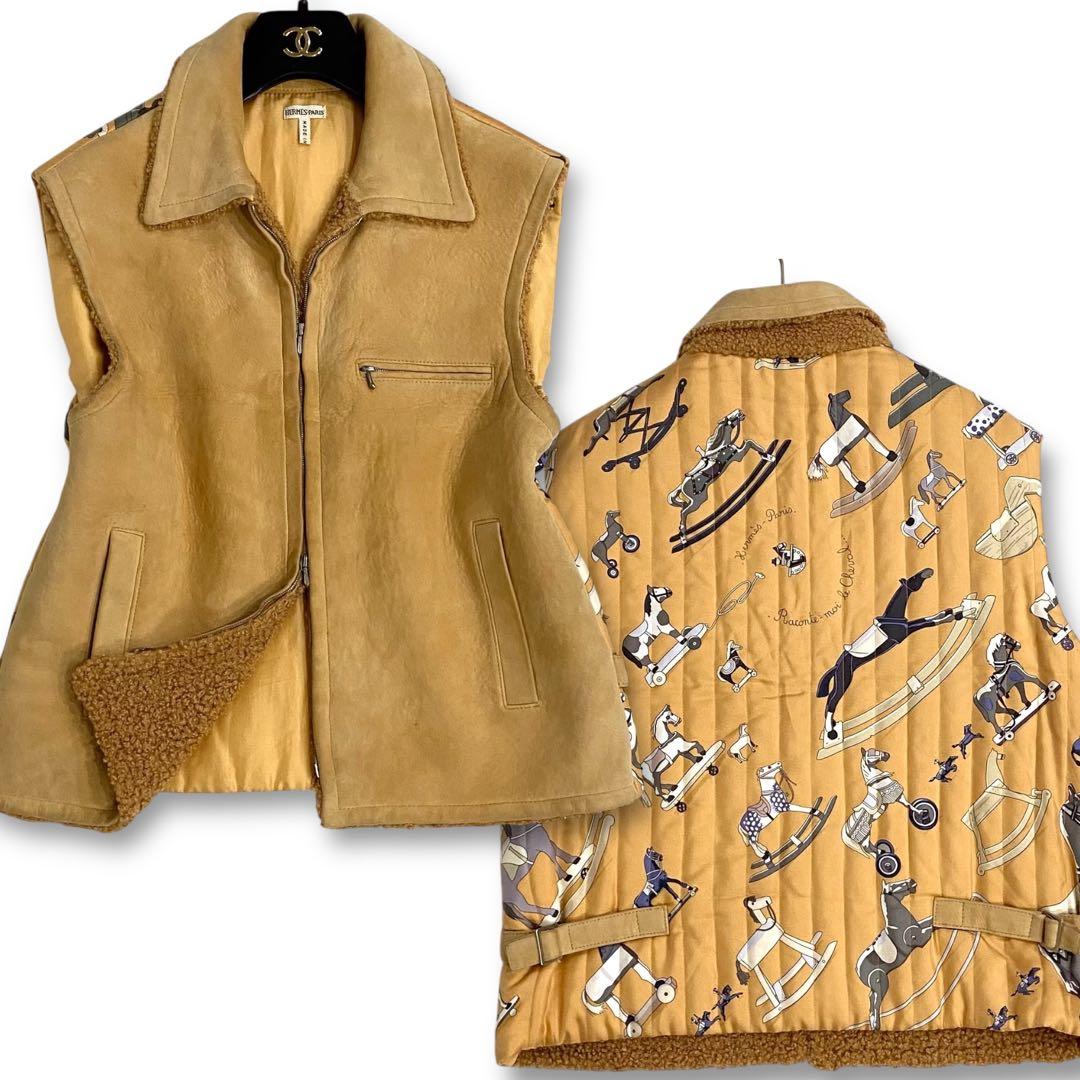 エルメス マルジェラ期 ムートン×シルクベスト お馬の話をして レディース 40