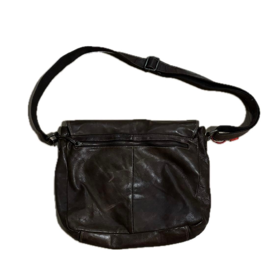 リアルレザー　メッセンジャーバッグ　ブラウン　ワンショルダー　y2k 00s