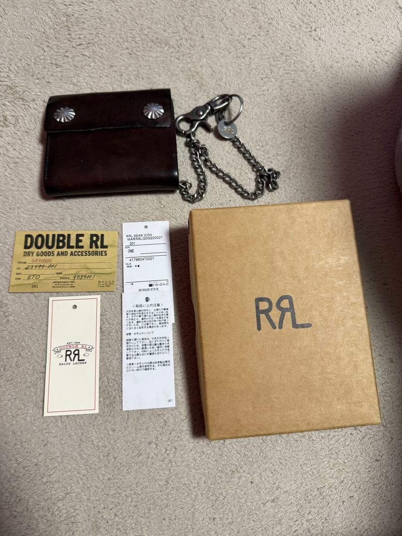 正規品 RRL コンチョ レザー チェーン ウォレット