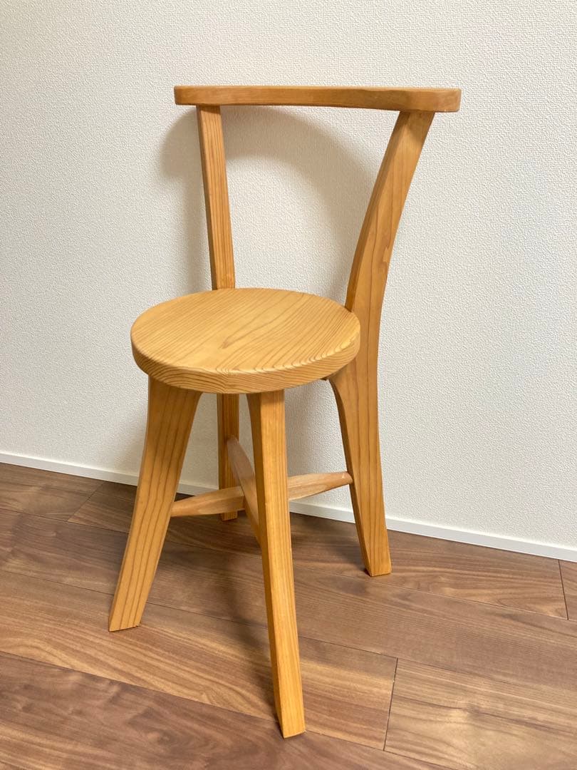 【国産杉】木製シンプルチェア ナチュラルウッド