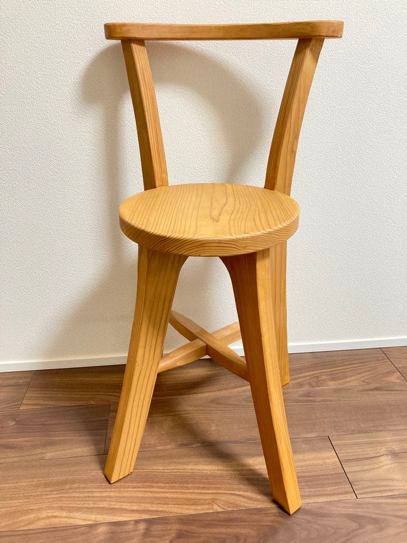 【国産杉】木製シンプルチェア ナチュラルウッド