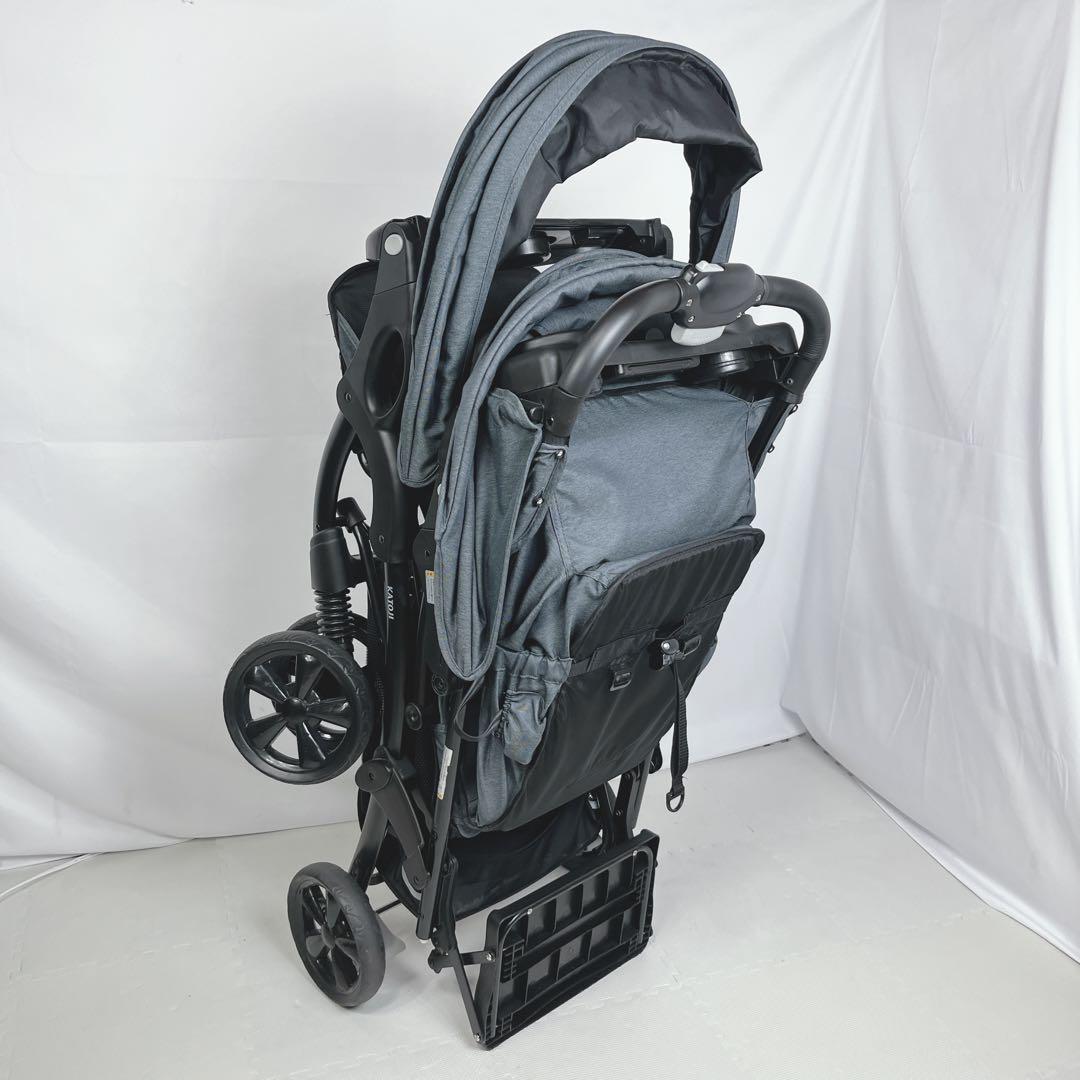 【美品】KATOJI ベビーカー 二人でゴーDX（デニム）二人乗りベビーカー