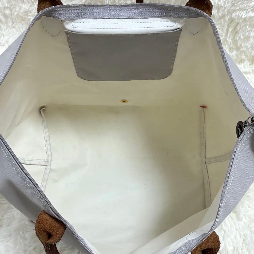 ロンシャン プリアージュ エッフェル塔 ナイロン トートバッグ グレー　A4