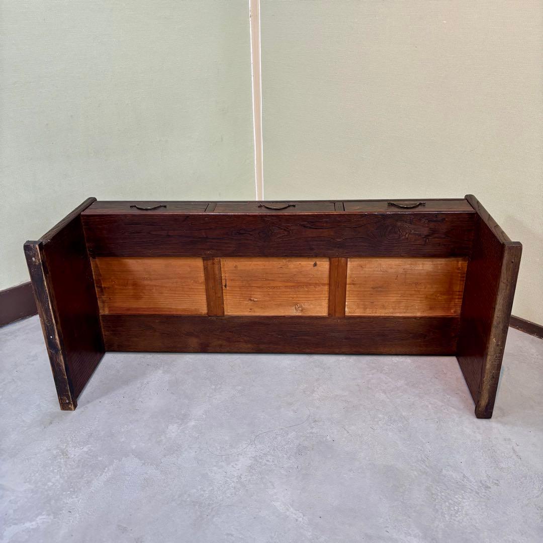 古家具　アンティーク机　ローテーブル　小引き出し３杯　和モダン　飾り台