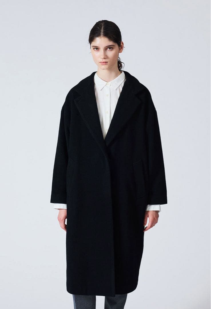 mizuiroind ウールブレンドスタンドカラーコート