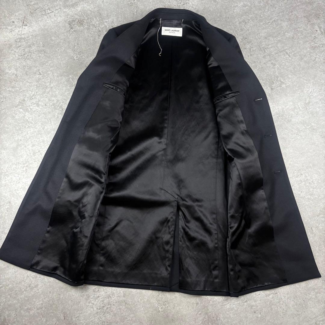 サンローランパリ　カシミヤ混　19年　チェスター　コート　48 ブラック　ウール