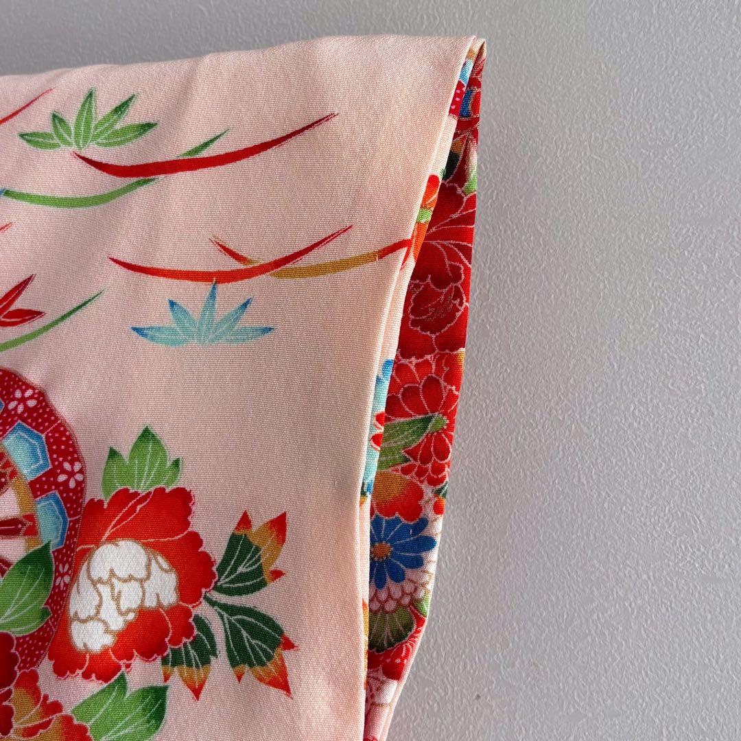 アンティーク　フルセット　七五三　３歳女の子　ピンク　絞り被布　小物　7050