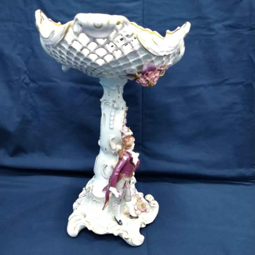 50体限定、ジッツェンドルフ(Sitzendorfer)恋人文透かしコンポート