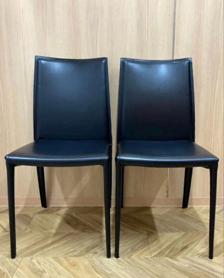 クラスティーナ ダイニング チェア イス 椅子 2脚セット 美品 ブラック 黒