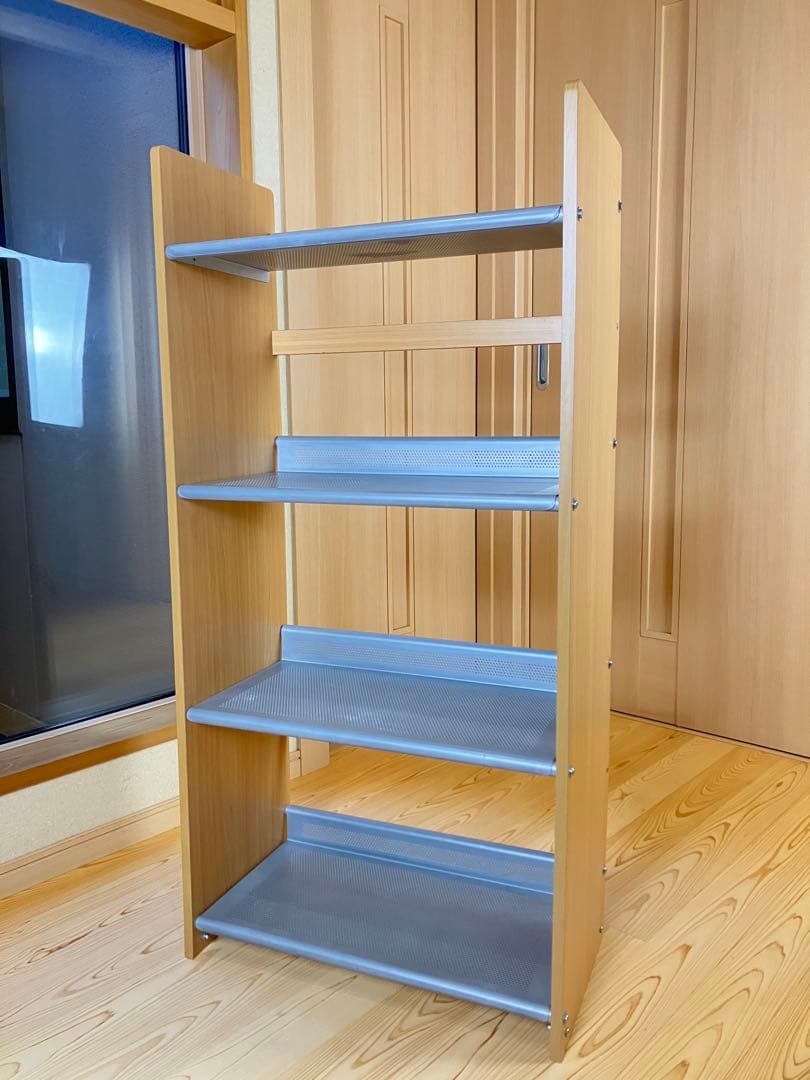 パンチングシェルフ　ウッド　スチール　棚　ビンテージ　デザイン　プランターラック