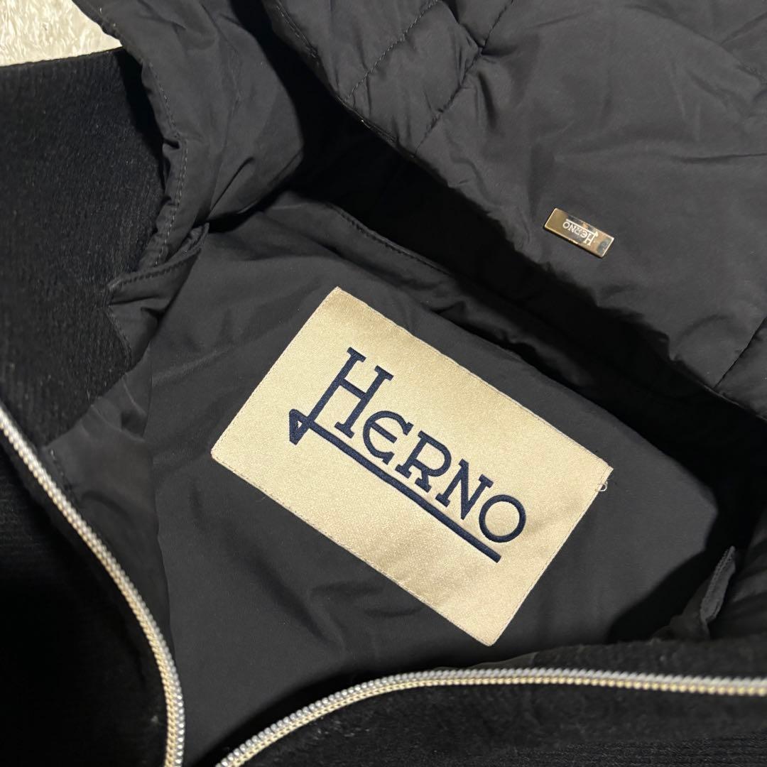 美品✨ HERNO ハイブリッド　ダウン切り替え　ダウンコート　ブラック　44