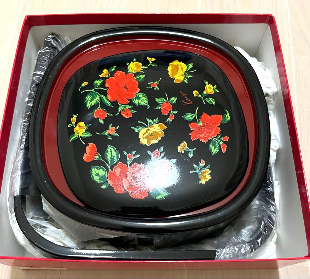 新品 KENZO ケンゾー 重箱 3段 手提げ ローズ手提入子重 おせち お重