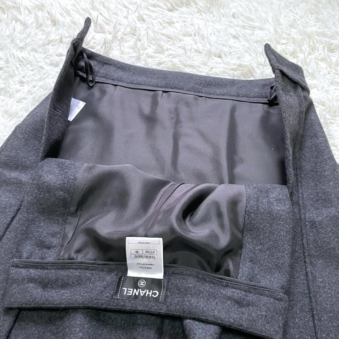 みるく　CHANEL ココマーク メタルボタン アンゴラ混ウールスカート