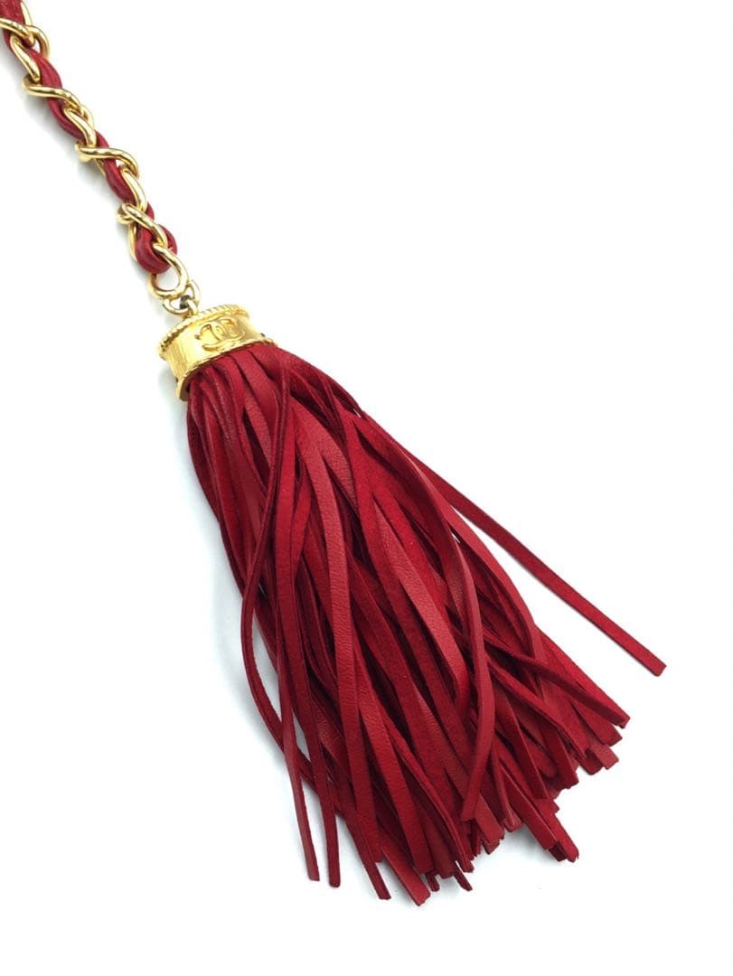 シャネル　ラムスキン　ポーチ　フリンジ