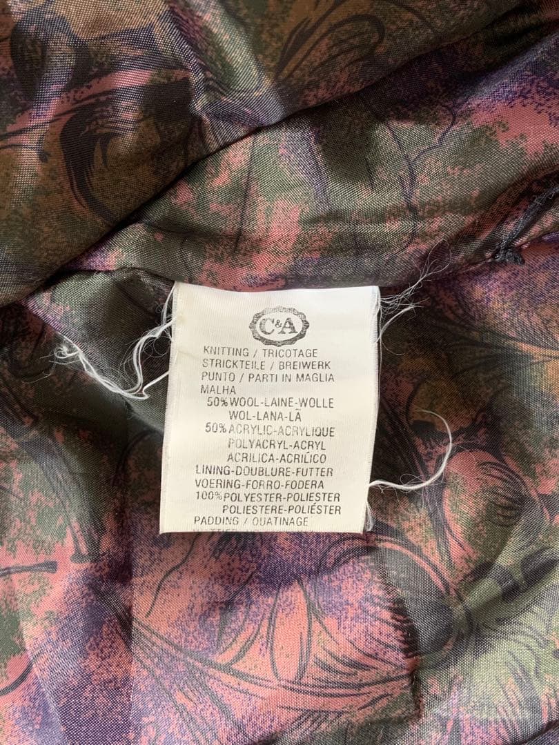 Euro vintage 70s ニットジャケット Wool leather