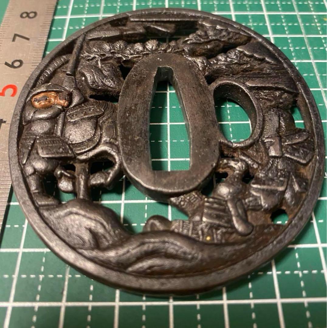希少　鍔　つば　日本刀　刀鍔　鐔　ツバ　アンティーク 美術品