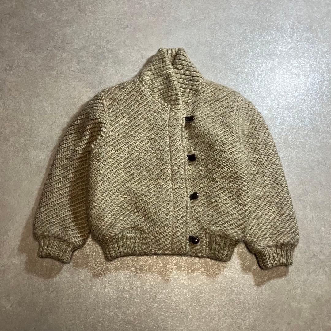 Burberry ウールカーディガン 編み込み ブルゾン ベージュ バーバリー