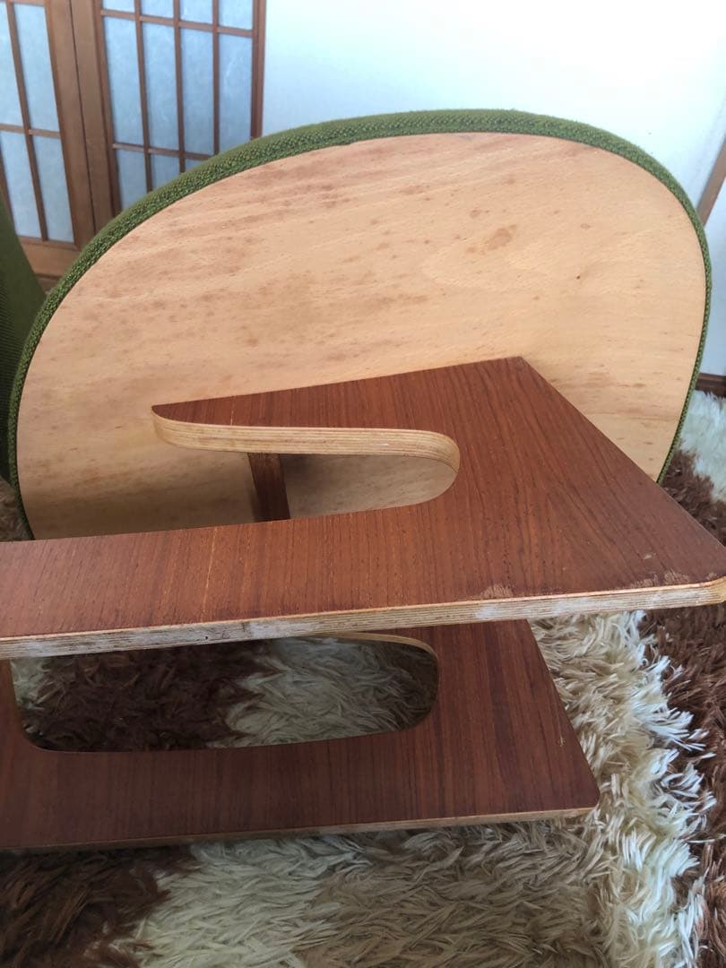 天童木工　低座イス　グリーン系