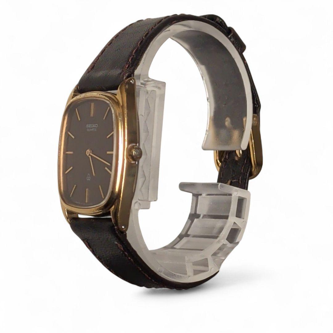 【稼働品・電池交換済】セイコー シャリオ レクタンギュラー 金ベゼル