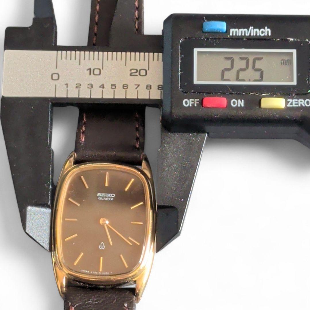 【稼働品・電池交換済】セイコー シャリオ レクタンギュラー 金ベゼル