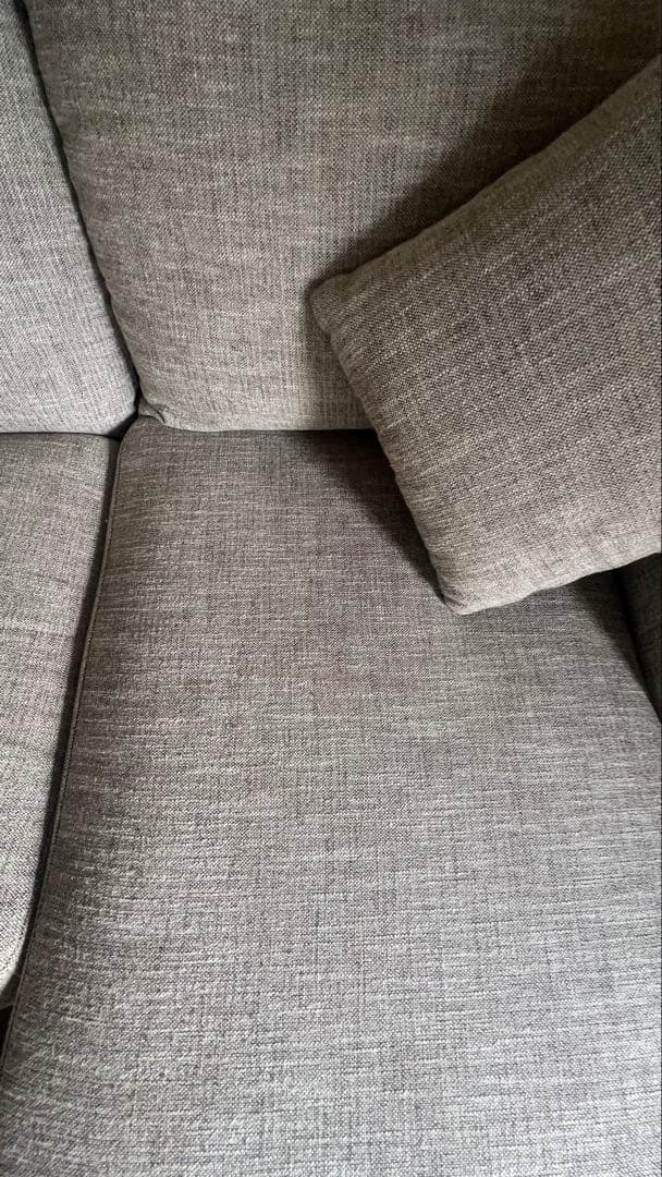 【最安値】LOWYA ロウヤ　3人掛け カウチソファ ベージュ/ファブリック