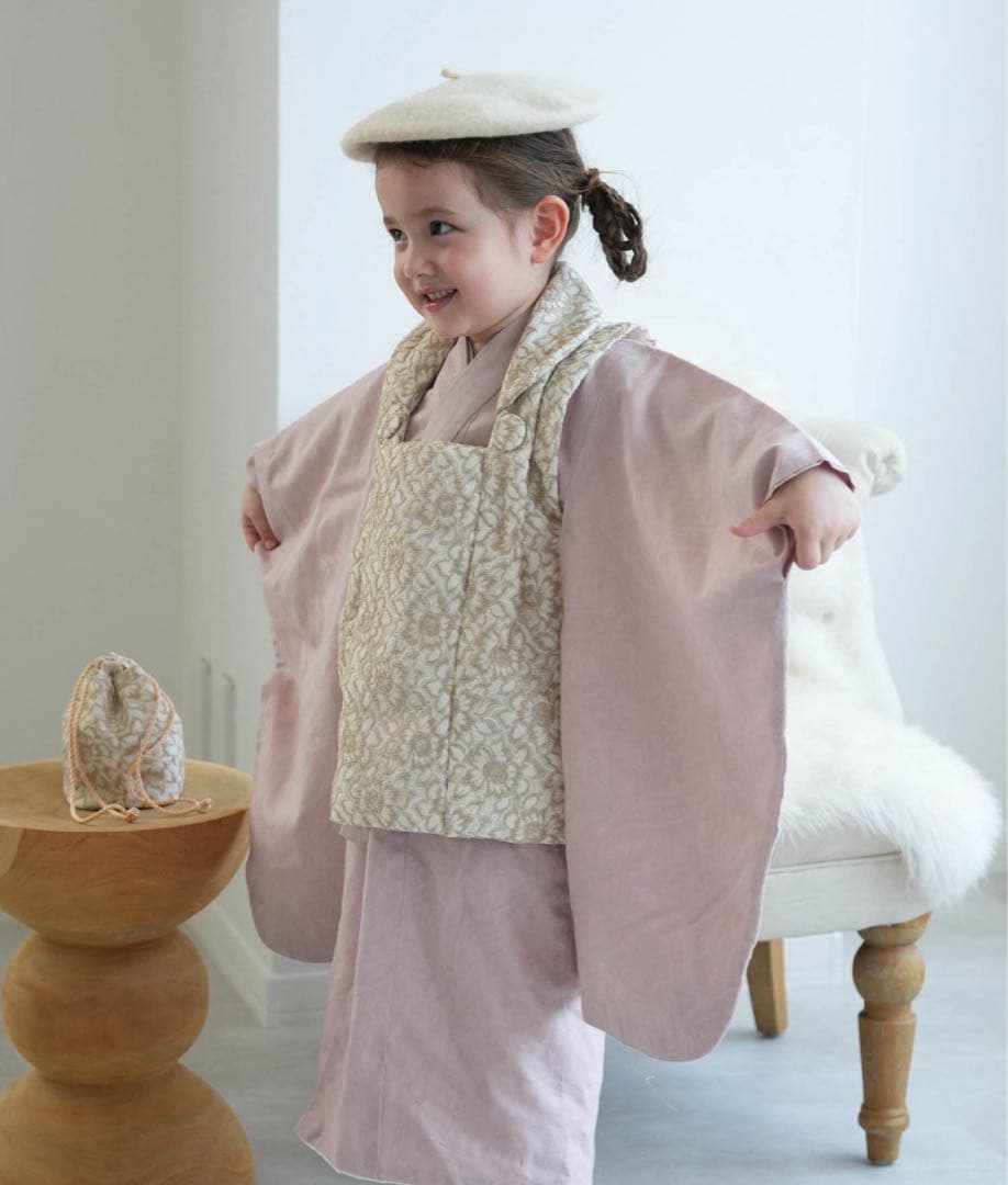 七五三　３歳　被布コート　女の子 utatane ゴブラン調　お正月　正月