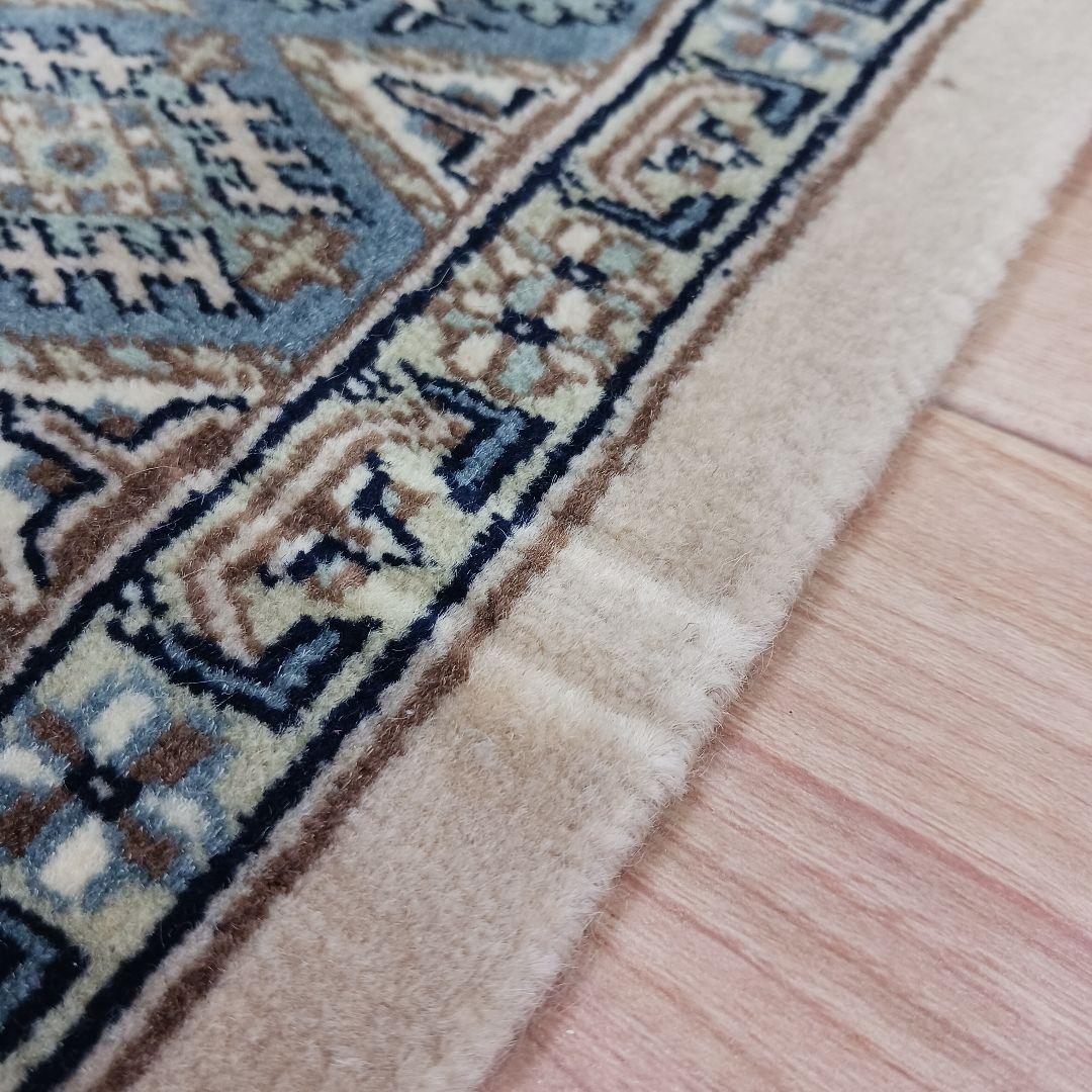 Y3359 パキスタン絨毯 ウール 手織り 大判179×125㎝