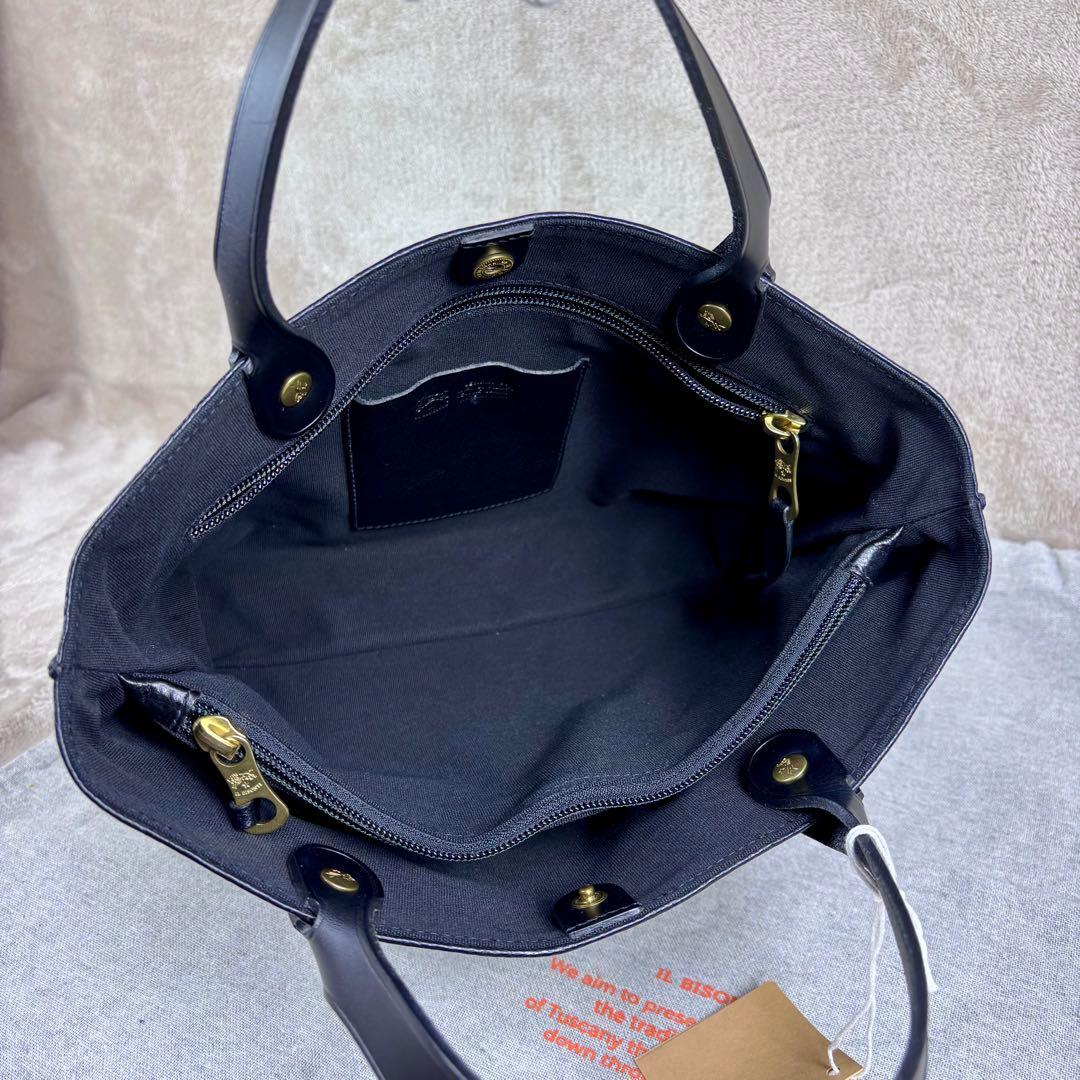 未使用級　IL BISONTE トートバッグ　現行モデル　トートバッグ　ブラック