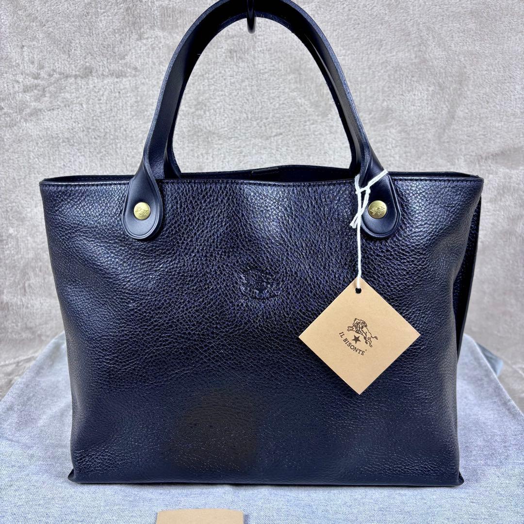 未使用級　IL BISONTE トートバッグ　現行モデル　トートバッグ　ブラック