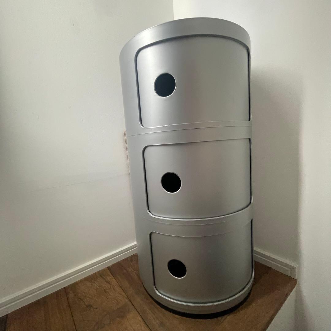 Kartell｜カルテル　コンポニビリ3 ／シルバー 3段収納