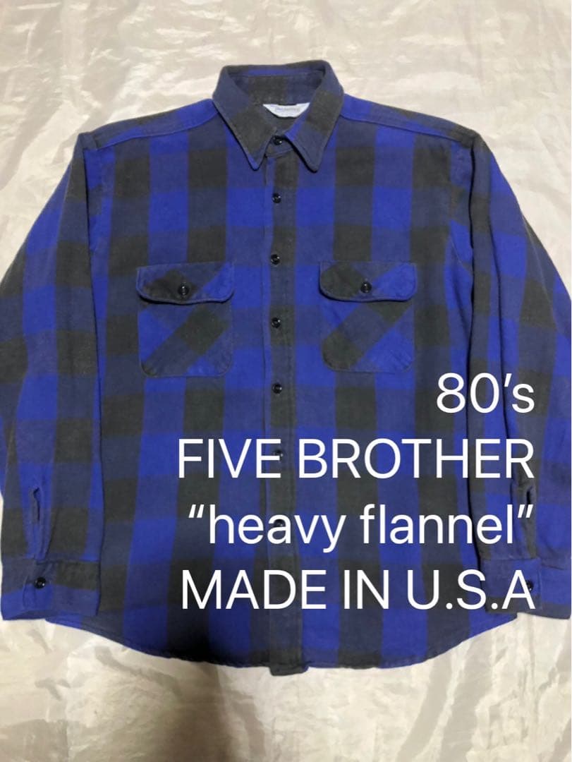 80’s USA製 FIVE BROTHERヘビーネルシャツ