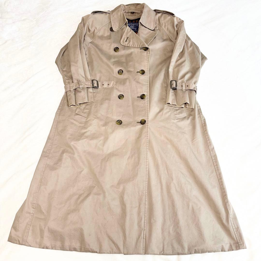 バーバリー　Burberry　トレンチコート　チェック　ベージュ　希少　Lサイズ