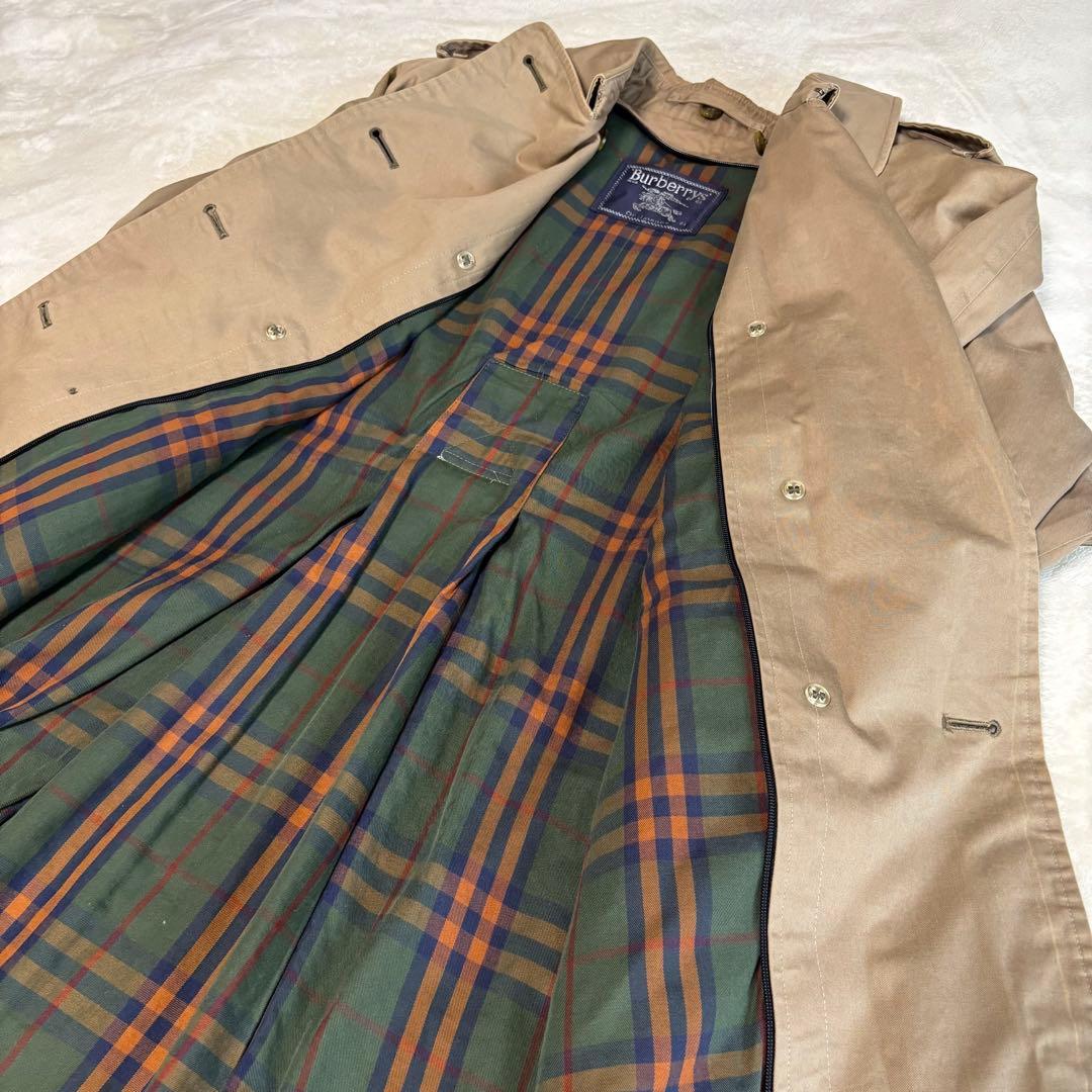 バーバリー　Burberry　トレンチコート　チェック　ベージュ　希少　Lサイズ