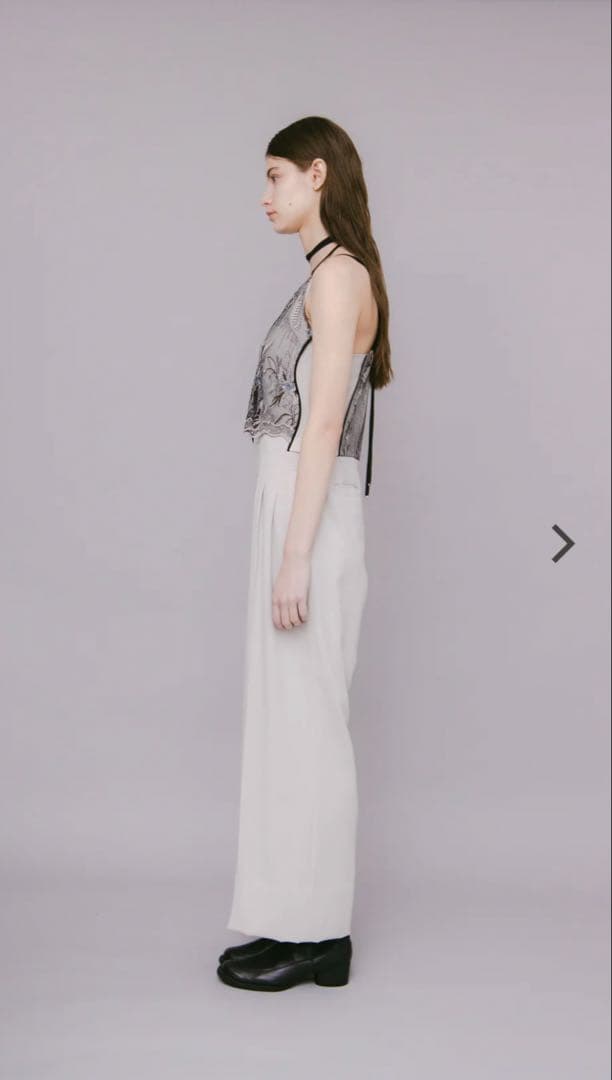 サロペット・オーバーオール・オールインワン Petal lace overalls (Ice gray)