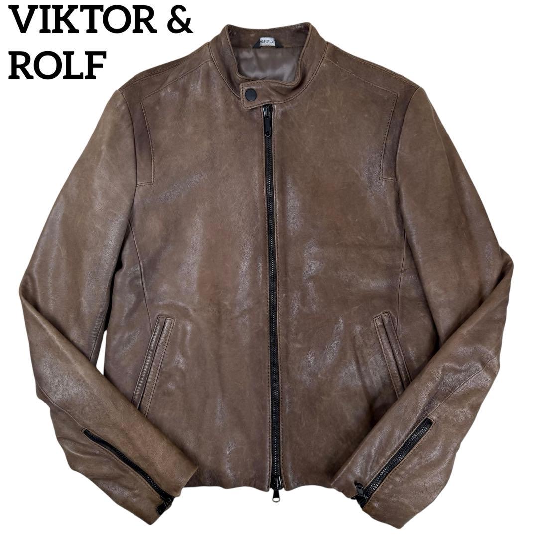 VIKTOR&ROLF ラムレザーシングルライダースジャケット サイズ44