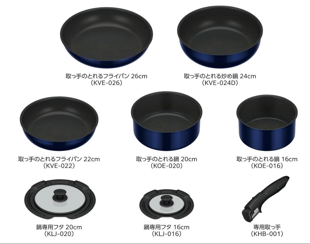 [新品] Thermos ネイビー鍋・フライパン8点セット 新品未使用