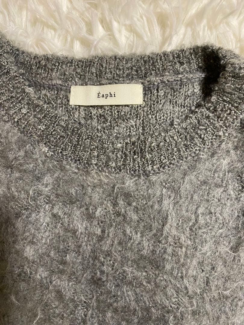 Eaphi FLUFFY WAVE KNIT グレー