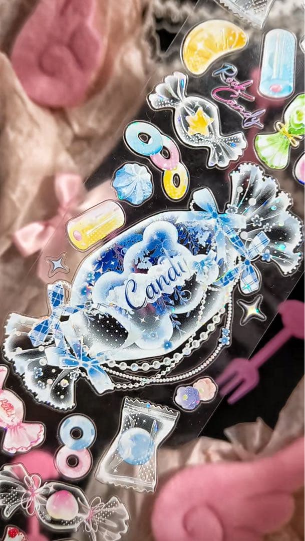 【9448】海外　5m巻貝殻光カッティング　マスキングテープ　キャンディ　装飾系