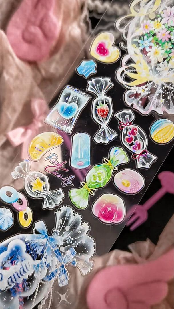 【9448】海外　5m巻貝殻光カッティング　マスキングテープ　キャンディ　装飾系