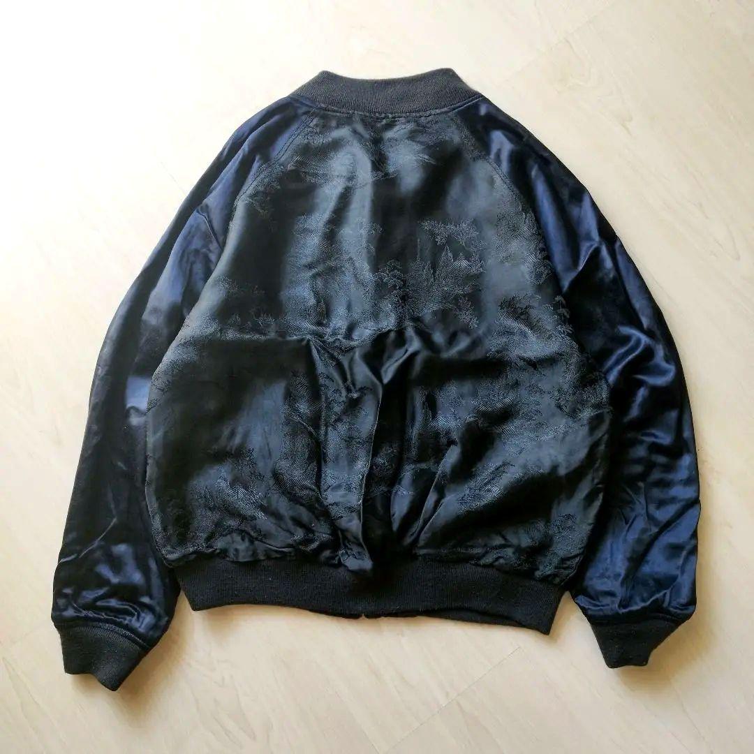 【希少レア】00s 2way リバーシブル スカジャン 刺繍 ジャガード 黒