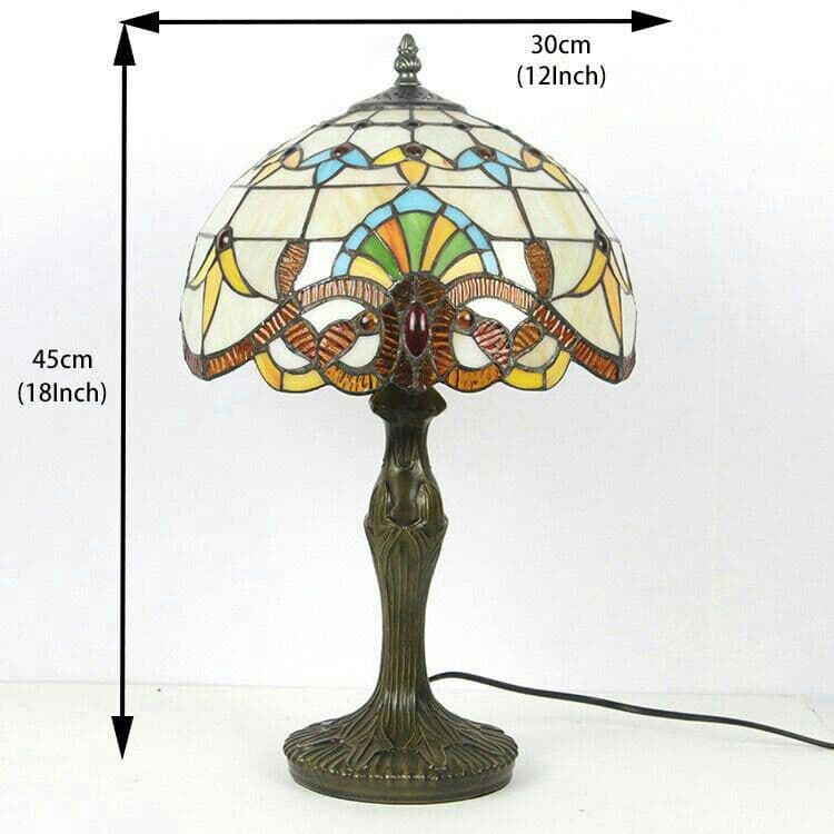 ティファニースタイルテーブルランプ電気スタンドガラスランプ \r ベージュバロ5