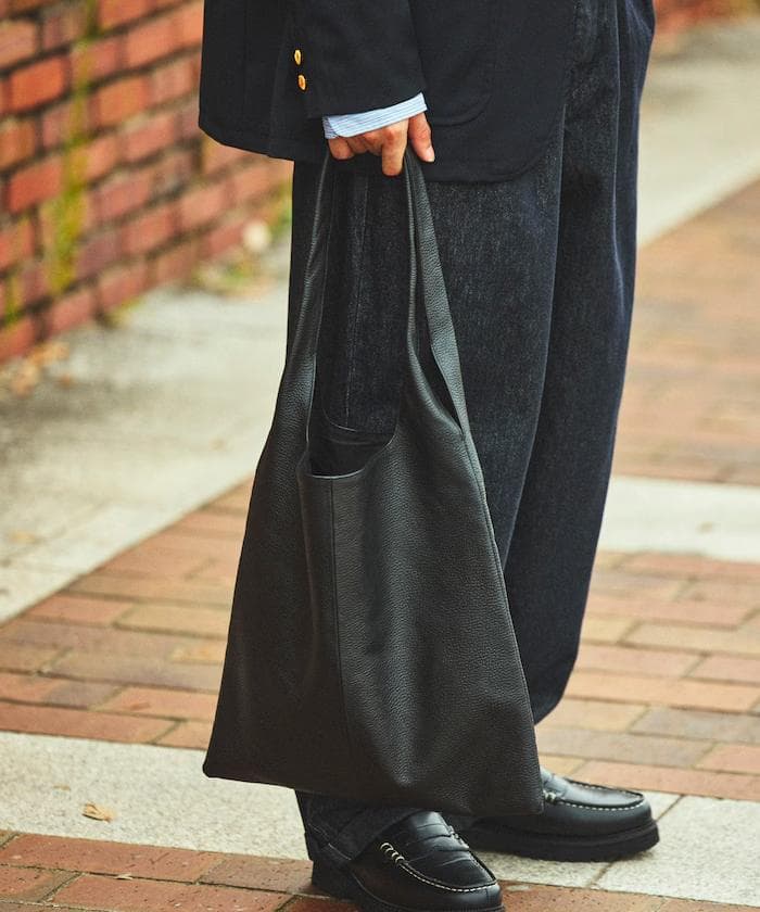 Firsthand レザーマルシェ トートバッグ 牛革 撥水レザー ブラック