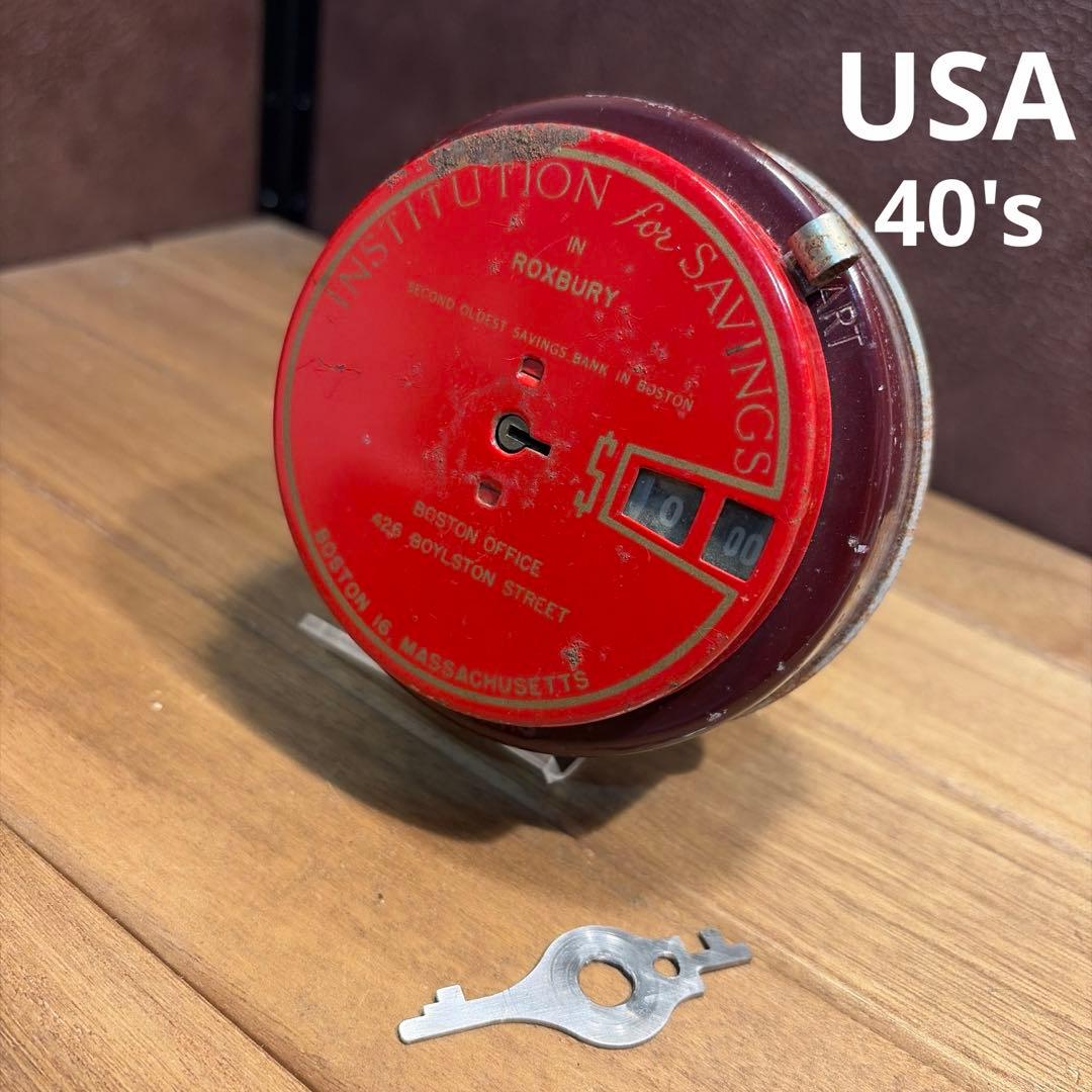 USAヴィンテージ バンク 貯金箱 金庫 add アドバタイジング4