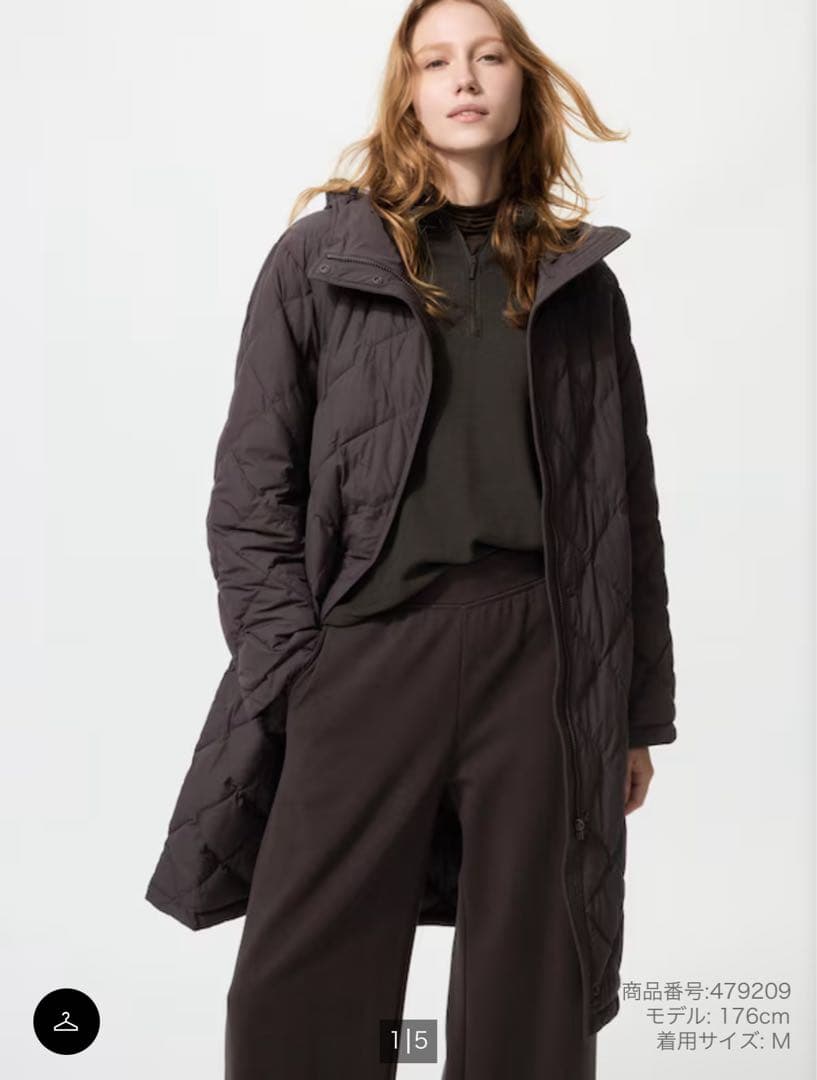 【新品未使用】パフテックロングコートリラックスフィット　ダークブラウン　Mサイズ