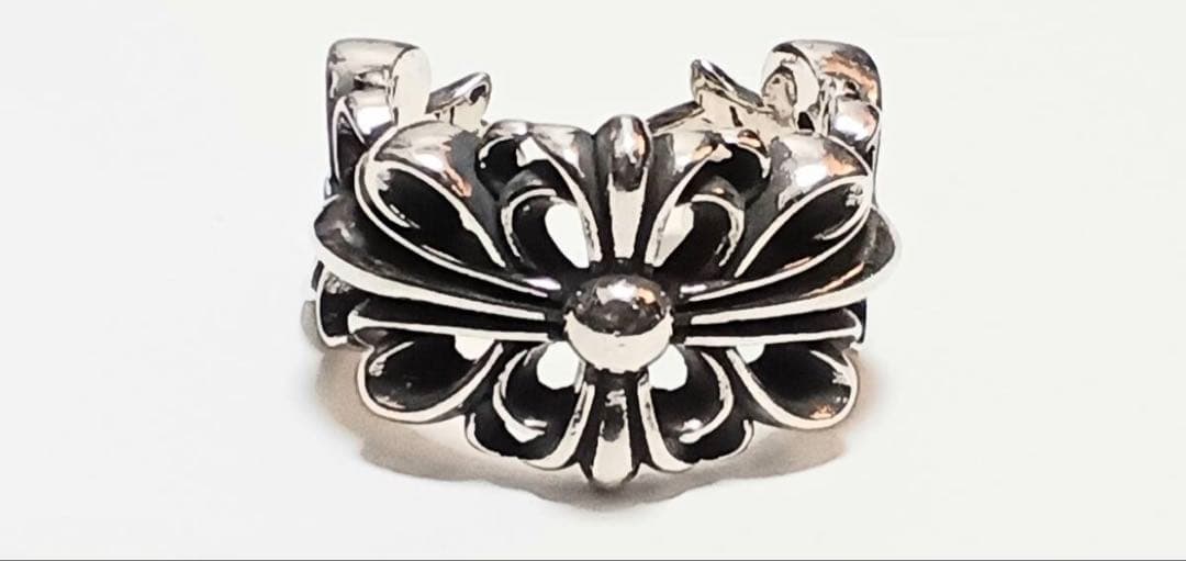 ダブルフローラルクロスリング　クロムハーツ　シルバー925　21号