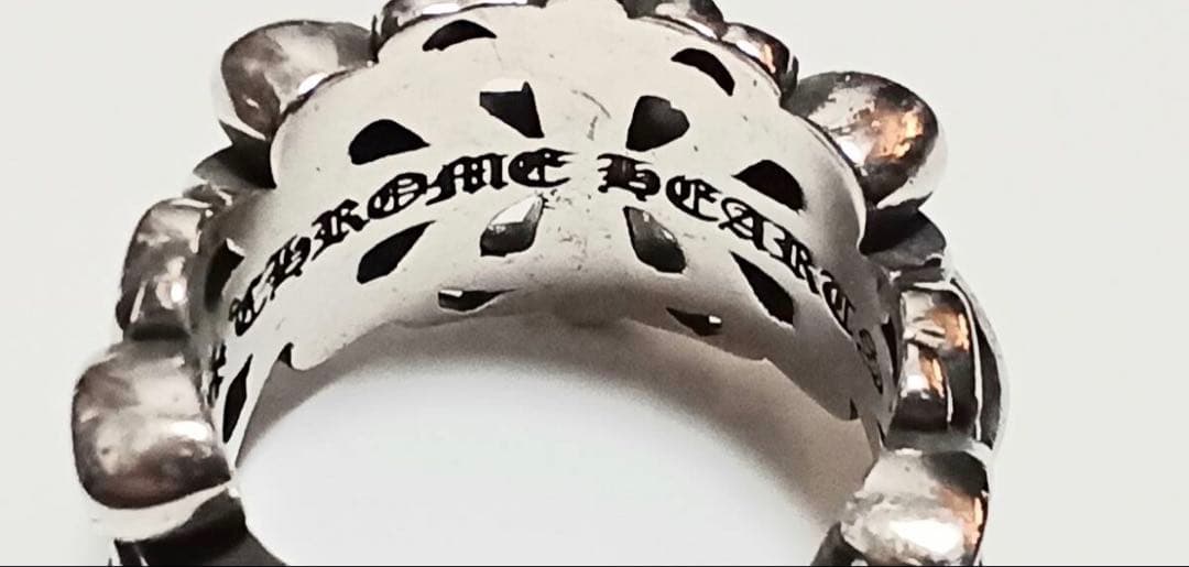 ダブルフローラルクロスリング　クロムハーツ　シルバー925　21号